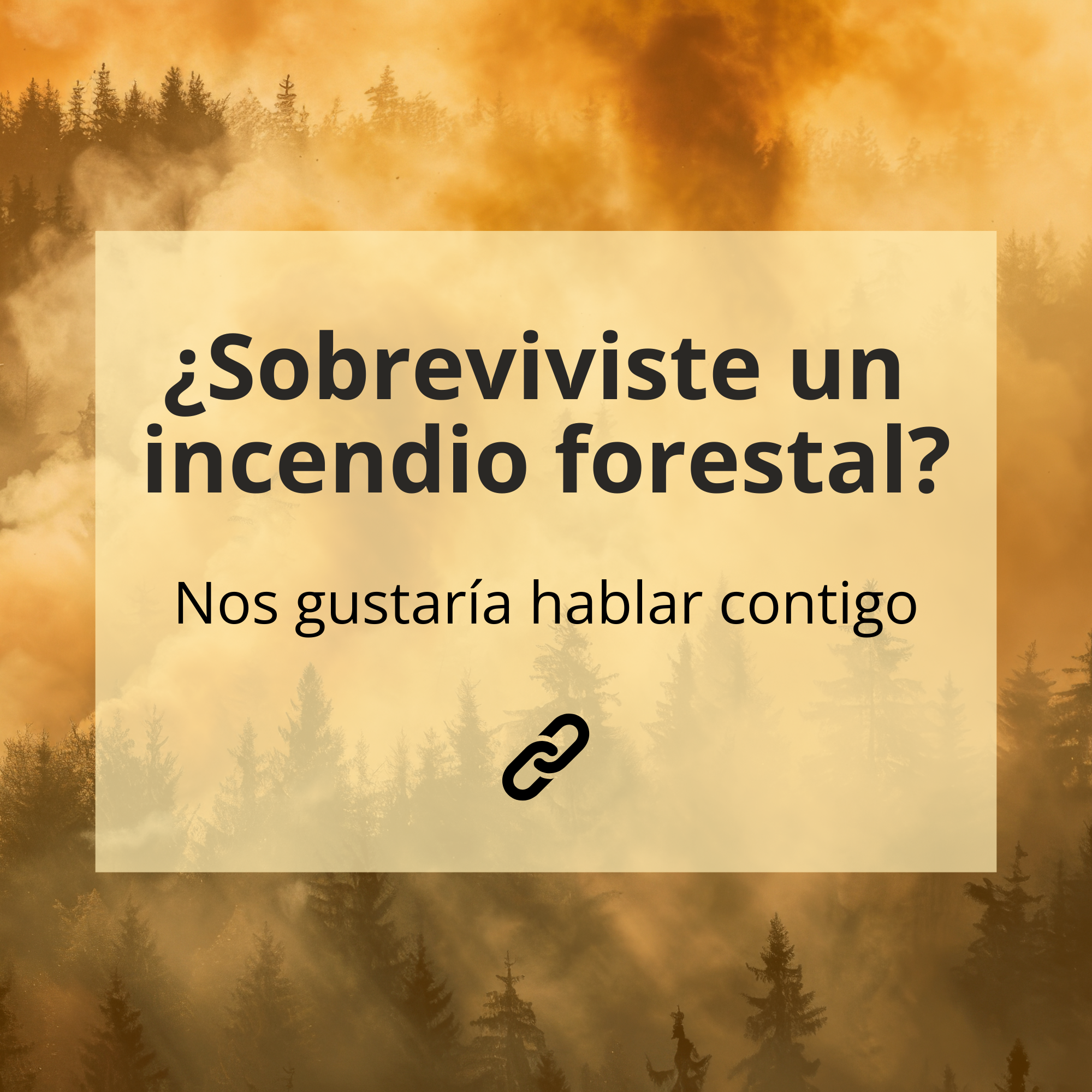 Llamado a responder una encuesta sobre incendios