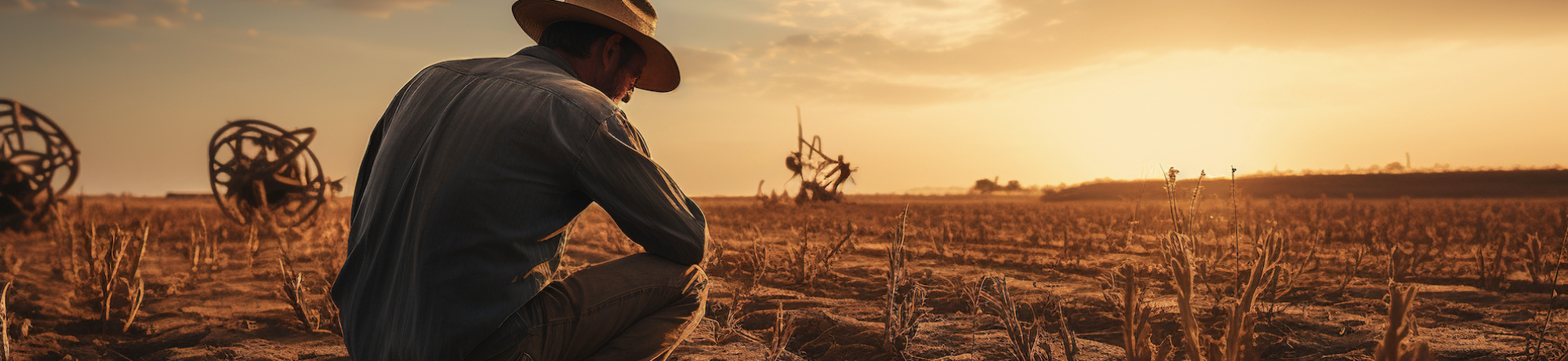 campesino em tierra árida